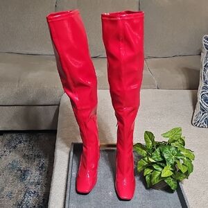 NWOT INC International Concepts Vibrant Red Over the Knee Boots